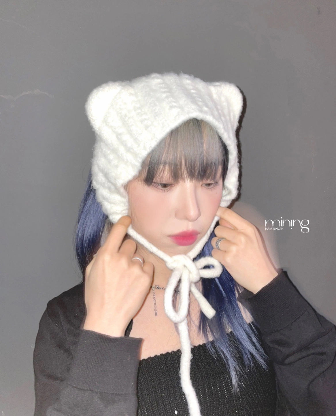 투톤헤어_애쉬카키,애쉬블루